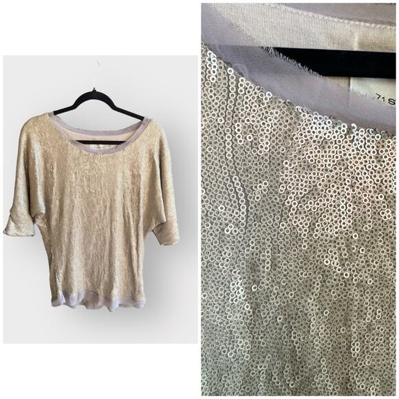 71 Stanton gold sequin blouse - Picture 1 of 8